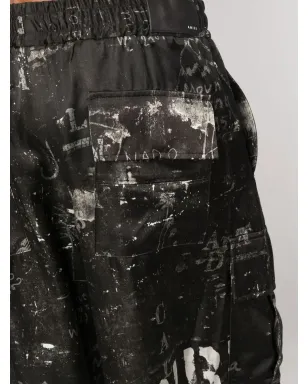 AMIRI アブストラクトプリント ベルミューダショーツ ブラック - サムネイル5