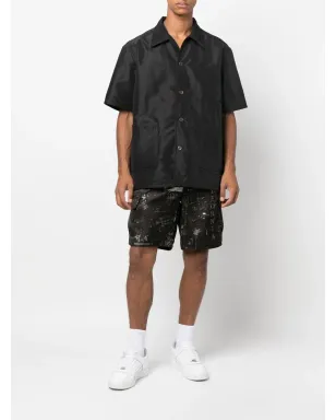 AMIRI アブストラクトプリント ベルミューダショーツ ブラック - サムネイル2