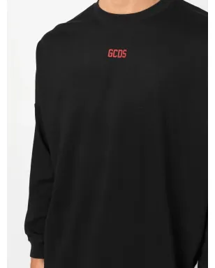 GCDS 長袖ロゴプリントTシャツ - ブラック - サムネイル5