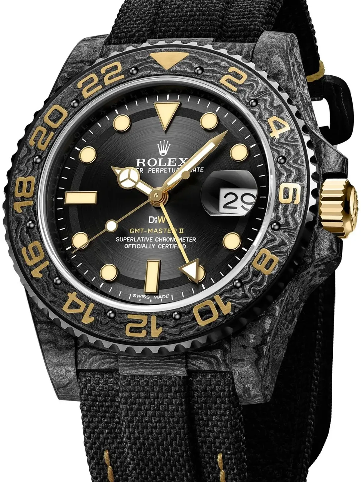 DiW (Designa Individual Watches) ビンテージ カスタム GMT-Master II Golden Speedster ブラック - 画像2