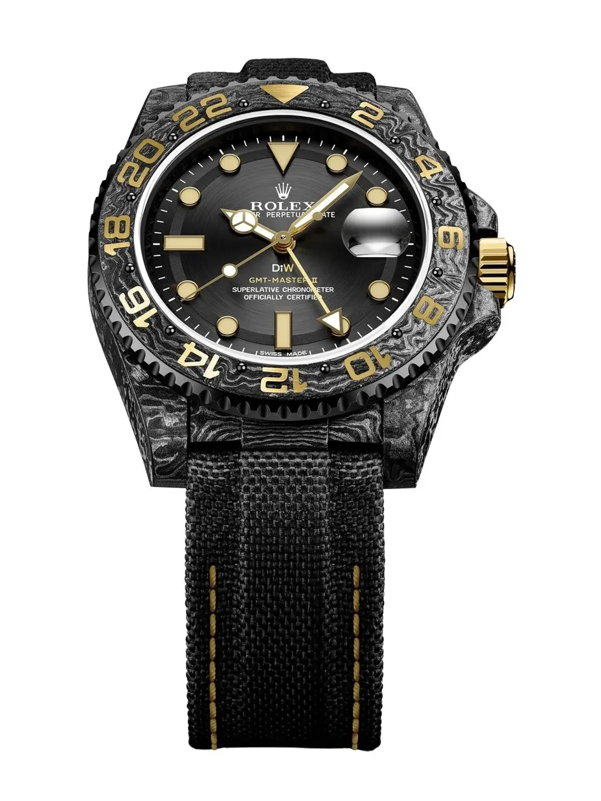 DiW (Designa Individual Watches) ビンテージ カスタム GMT-Master II Golden Speedster ブラック - 画像3