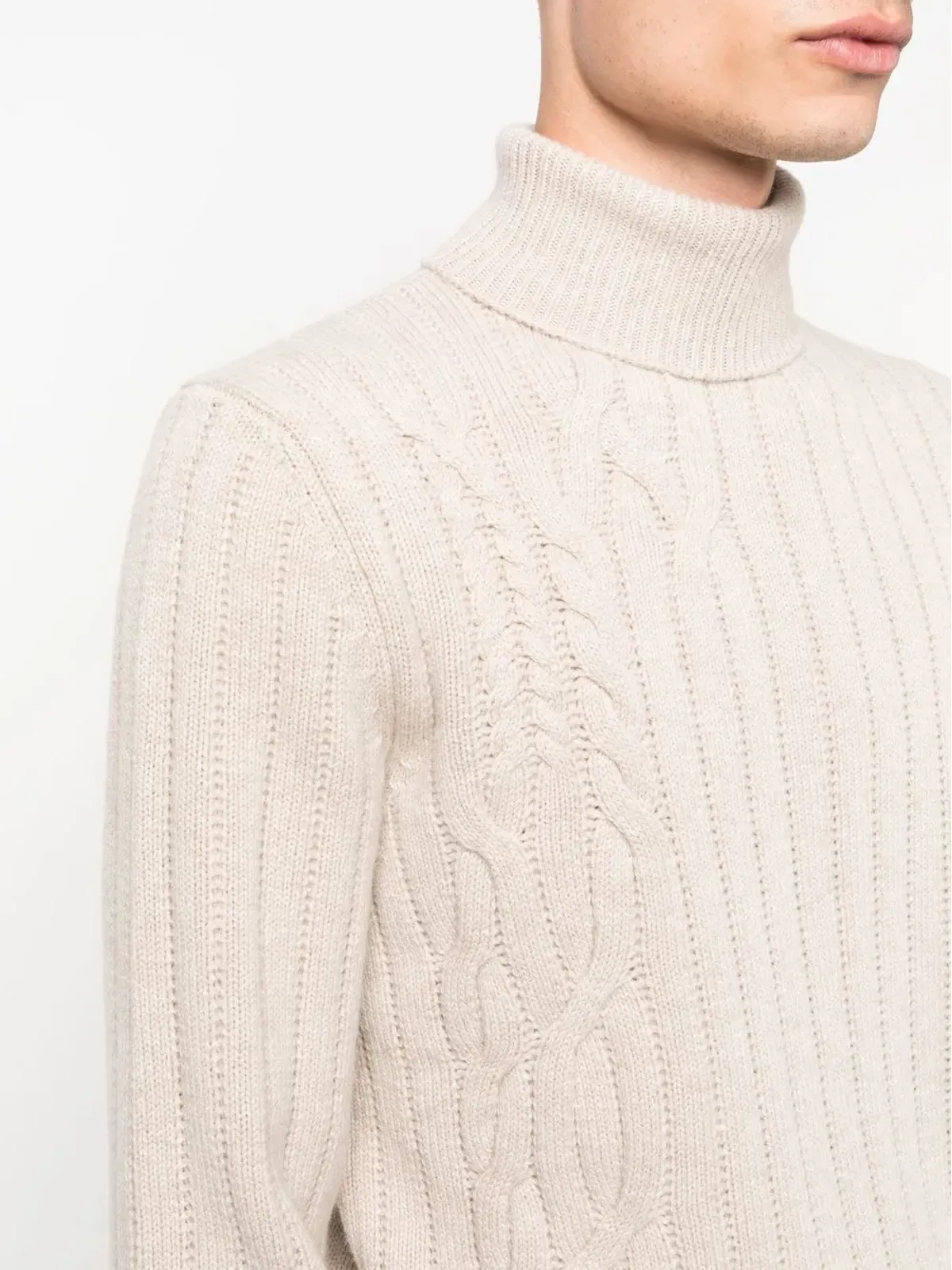 Corneliani ケーブルニット ロールネック ジャンパー - 画像5