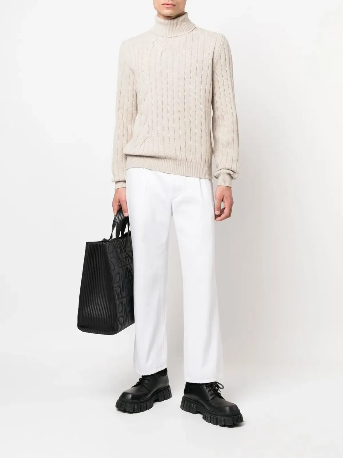 Corneliani ケーブルニット ロールネック ジャンパー - 画像2