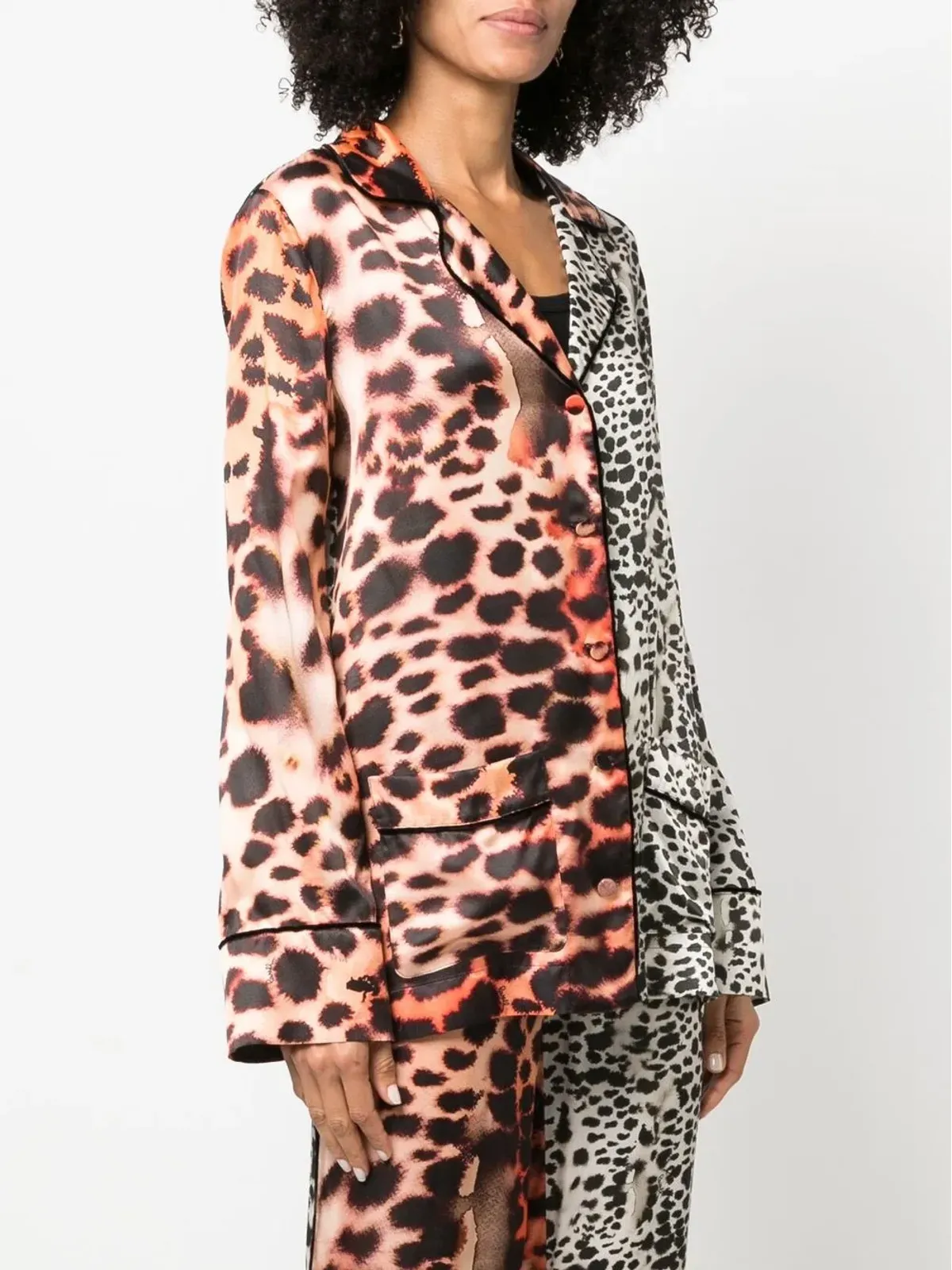 Roberto Cavalli 動物柄シルク混紡シャツジャケット - 画像3