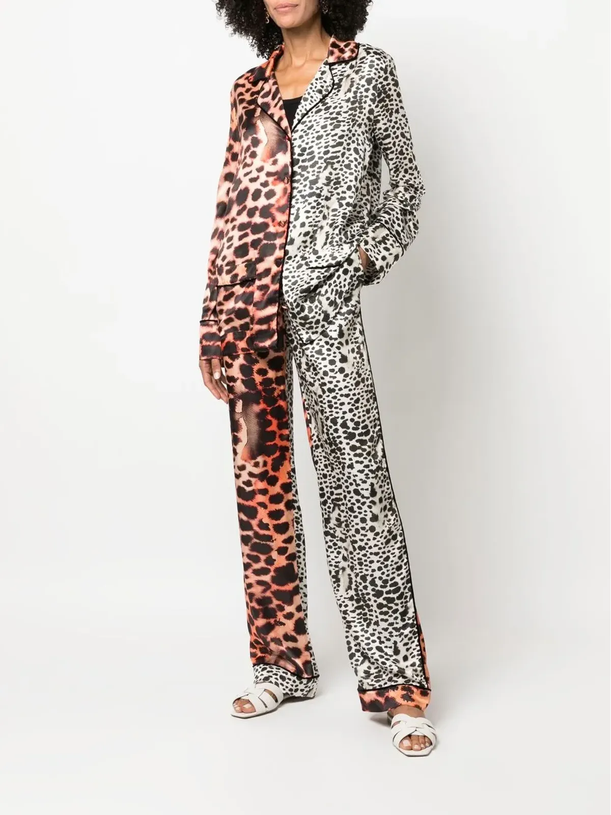 Roberto Cavalli レオパードプリント パネルドパンツ - 画像2
