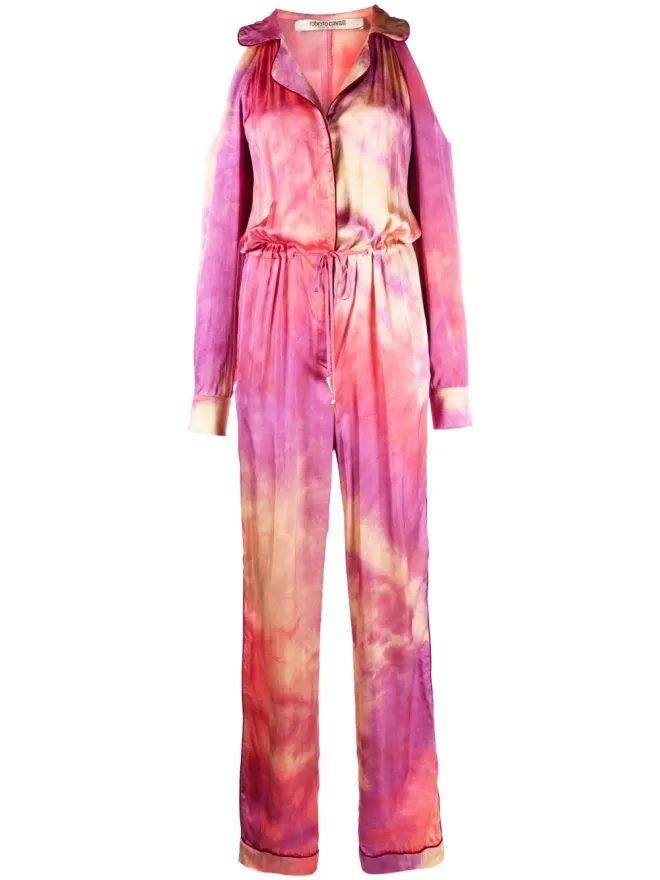 Roberto Cavalli Roberto Cavalli タイダイ ドローストリング ジャンプスーツの商品画像