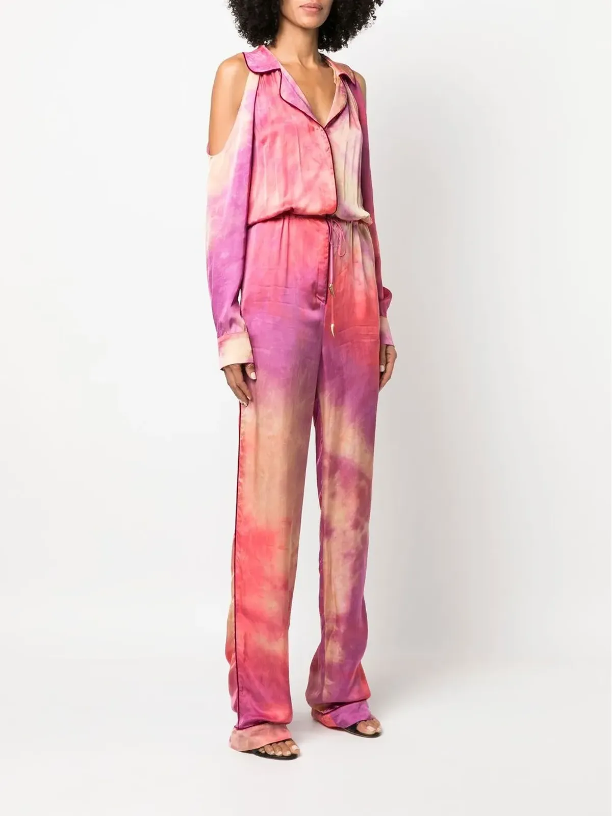 Roberto Cavalli タイダイ ドローストリング ジャンプスーツ - 画像3