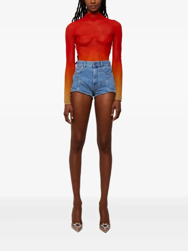 Mugler Mugler グラデーションメッシュトップス - レッドの商品画像