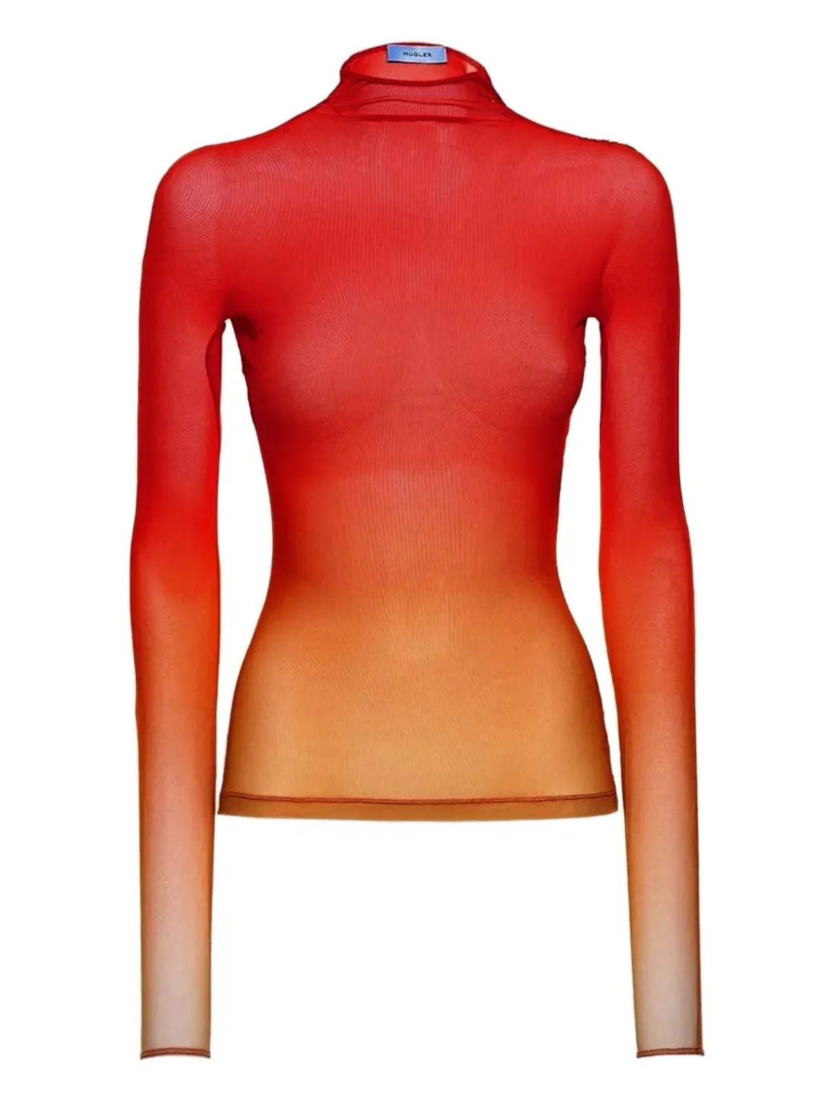 Mugler グラデーションメッシュトップス - レッド - 画像5