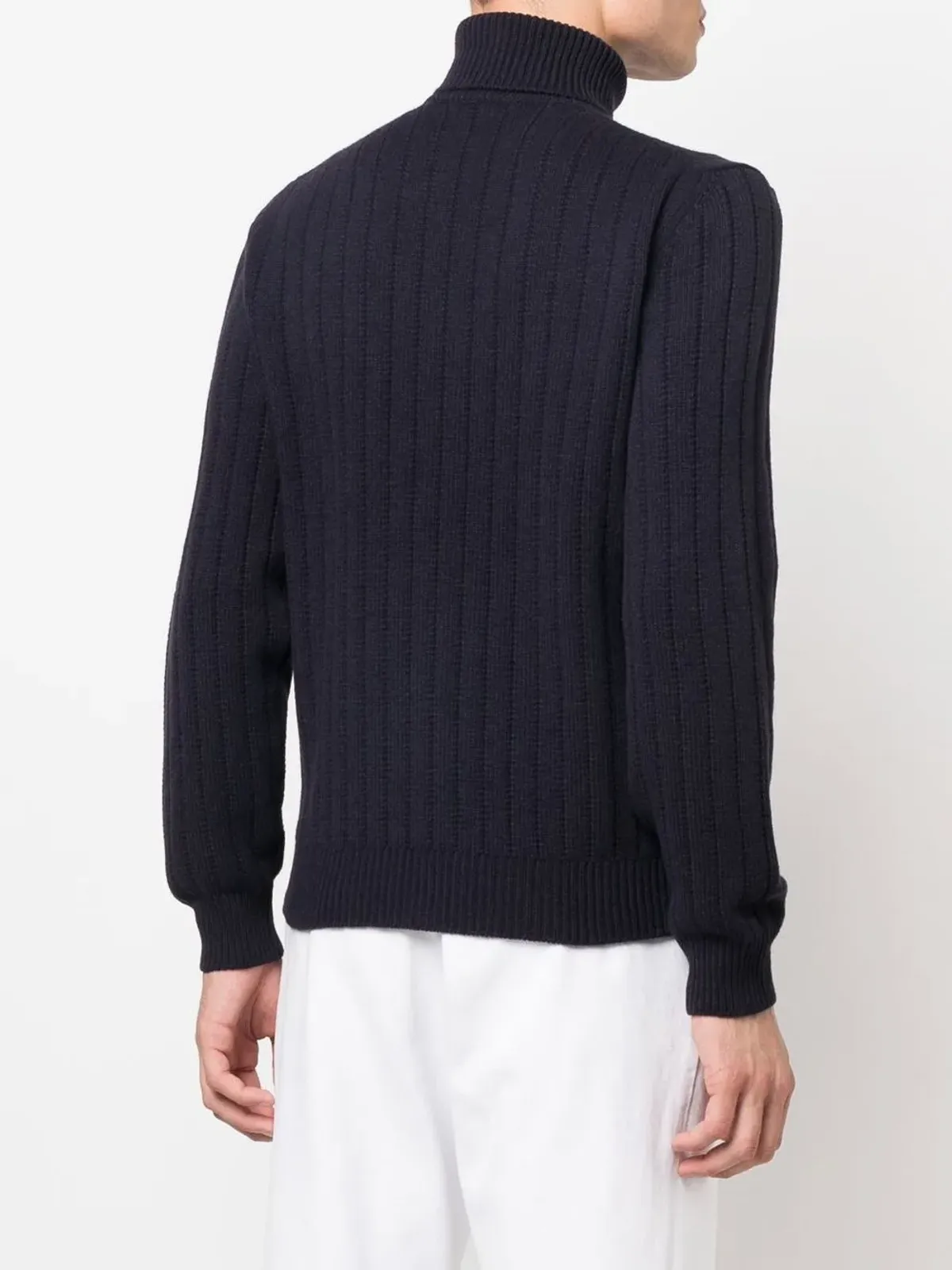 Corneliani ロールネック ケーブルニット セーター - 画像4