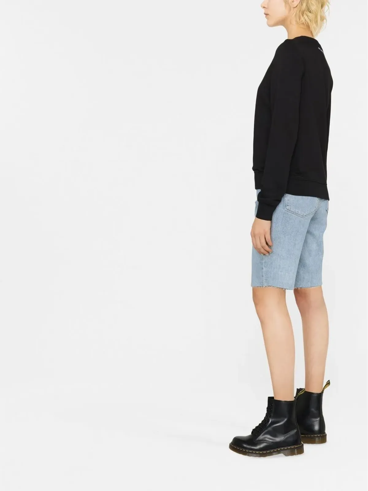Karl Lagerfeld Ikon オーガニックコットン スウェットシャツ ブラック - 画像3