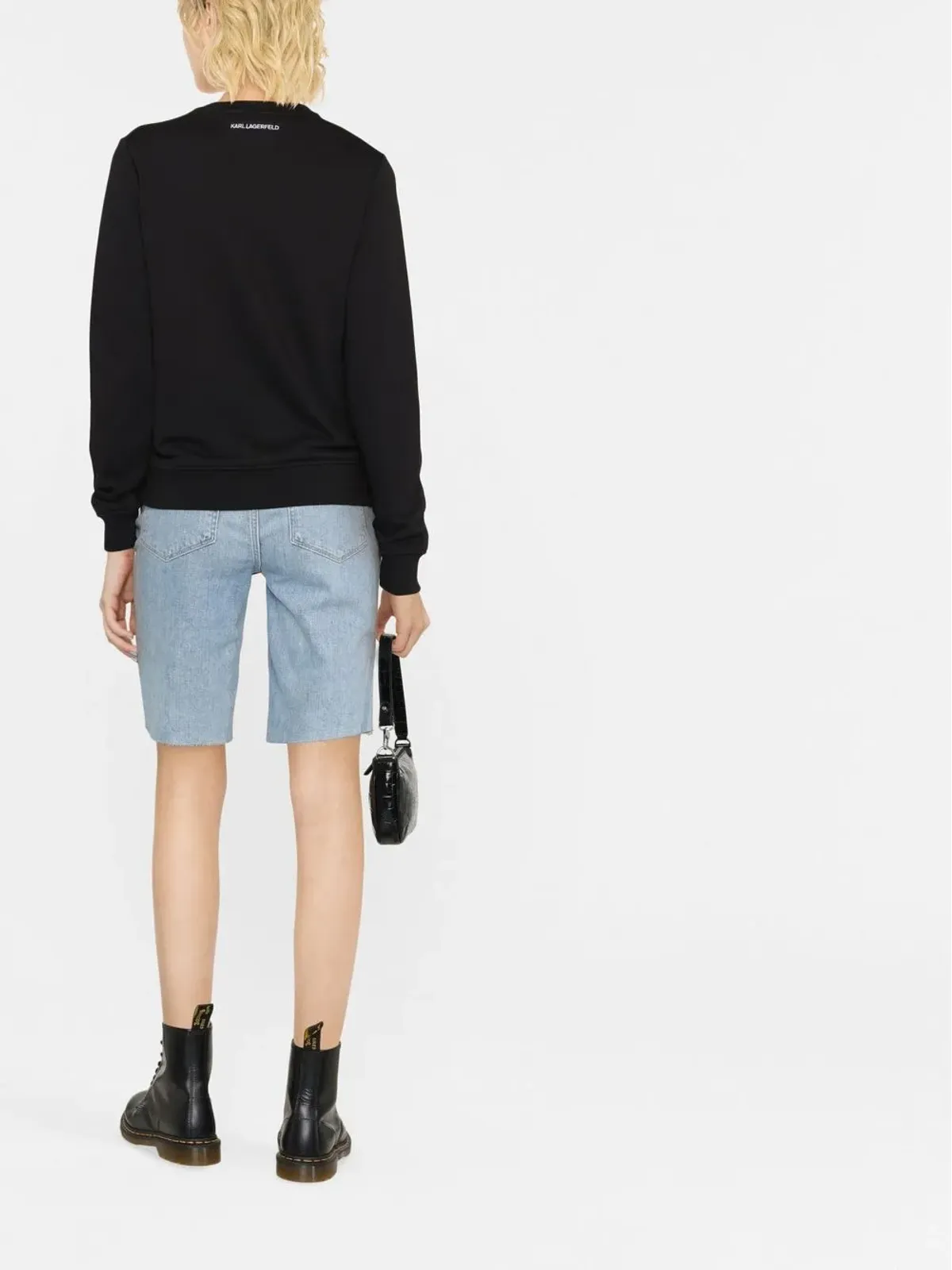 Karl Lagerfeld Ikon オーガニックコットン スウェットシャツ ブラック - 画像4