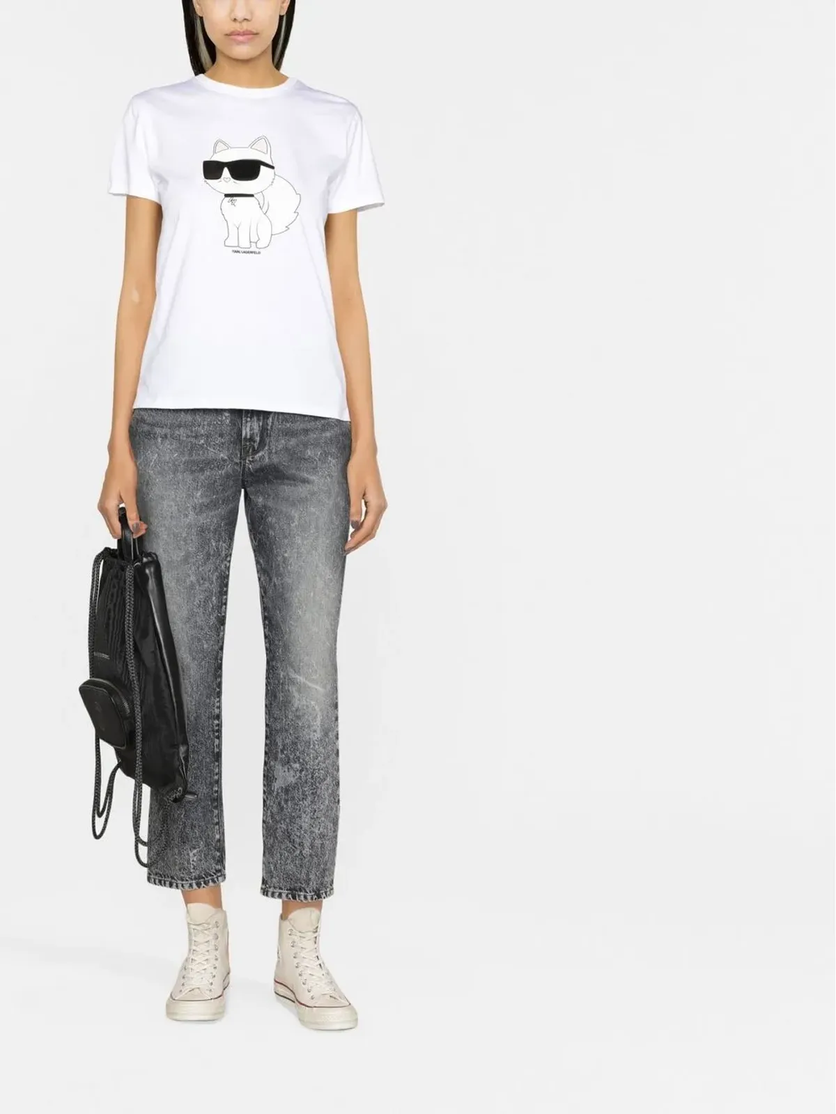 Karl Lagerfeld Ikon Choupette オーガニックコットンTシャツ - ホワイト - 画像2