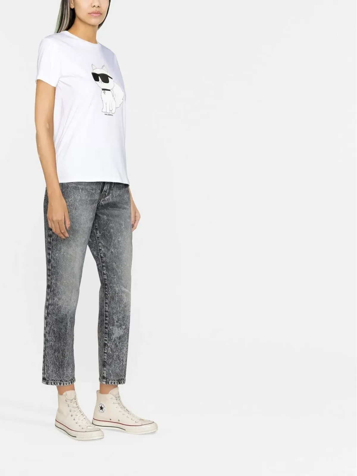 Karl Lagerfeld Ikon Choupette オーガニックコットンTシャツ - ホワイト - 画像3