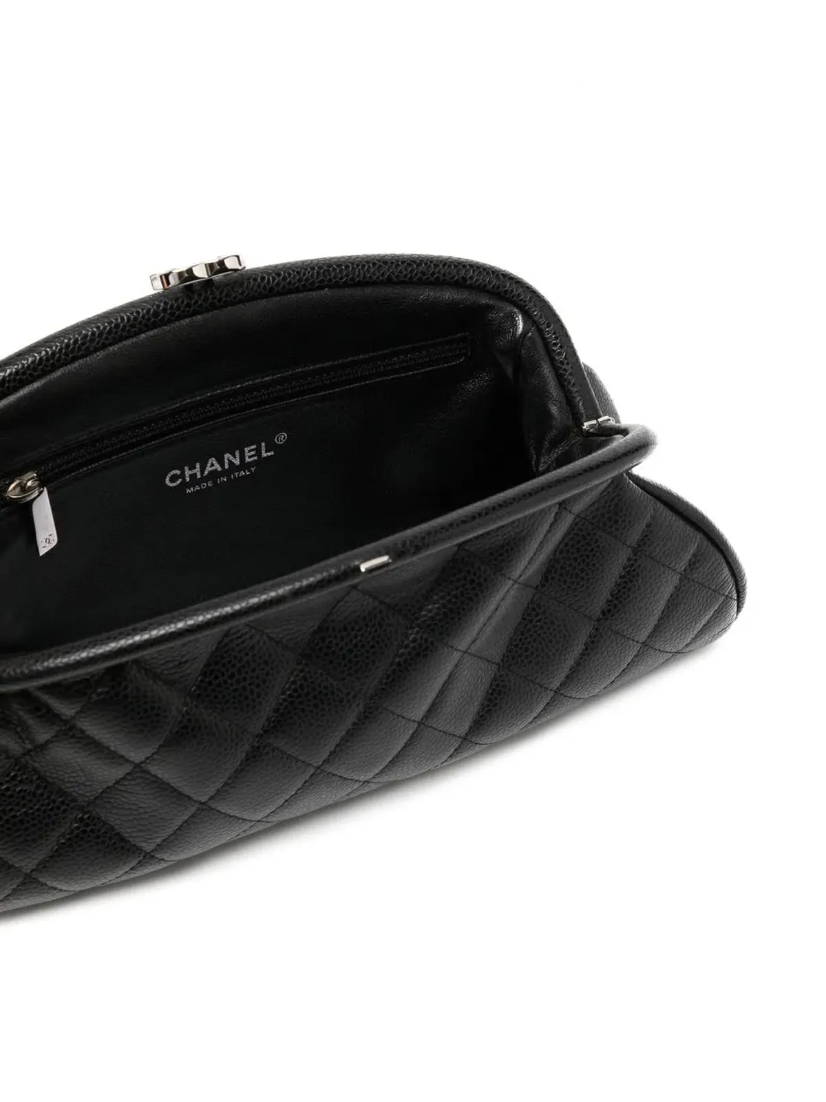 CHANEL ビンテージ 2007 CCダイヤモンドキルティング クラッチバッグ - ブラック - 画像5