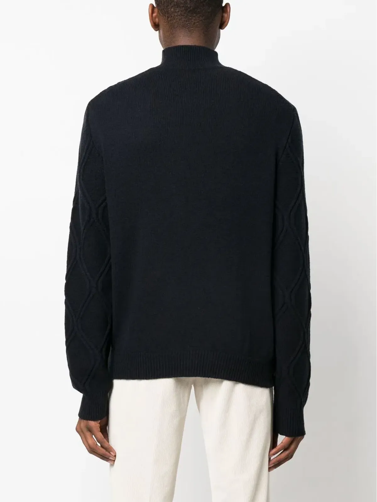 Corneliani ケーブルニット タートルネック ジャンパー - 画像4