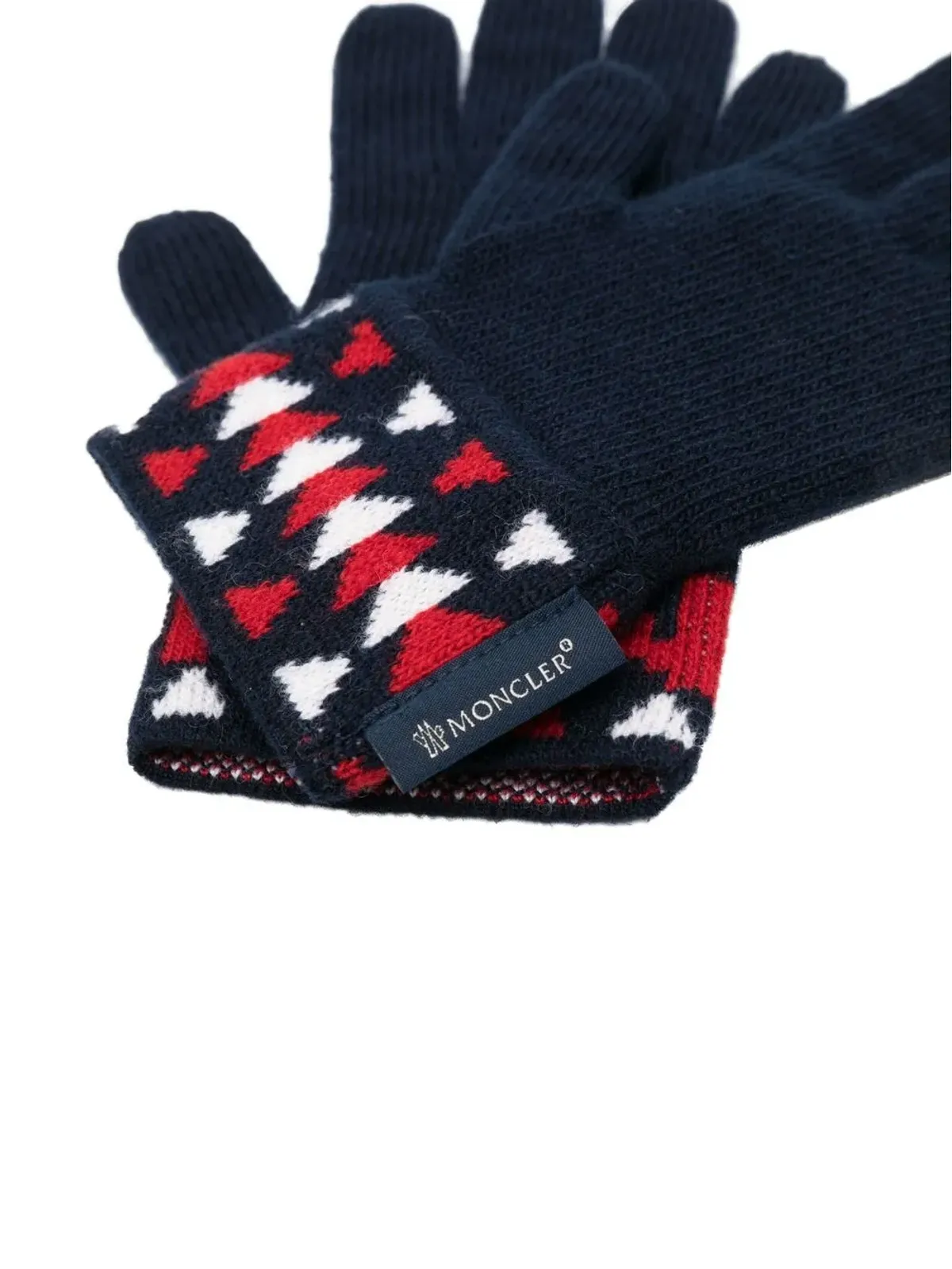 Moncler Enfant インターシャ編み バージンウール手袋 - 画像2