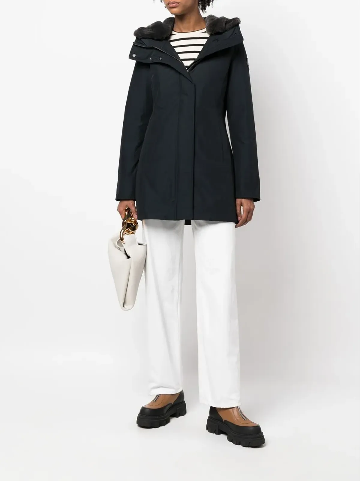 Woolrich ロゴパッチジップアップフーディ - 画像2
