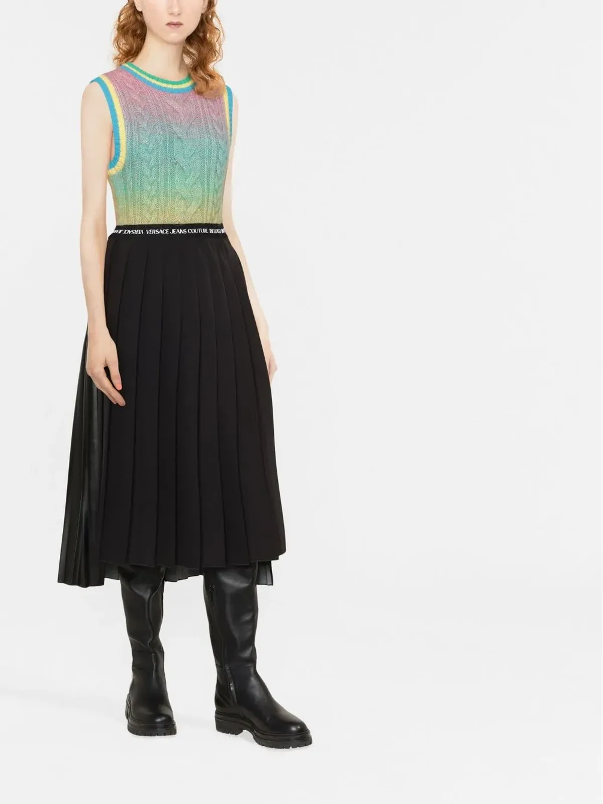 Versace Jeans Couture プリーツアシンメトリースカート - 画像2