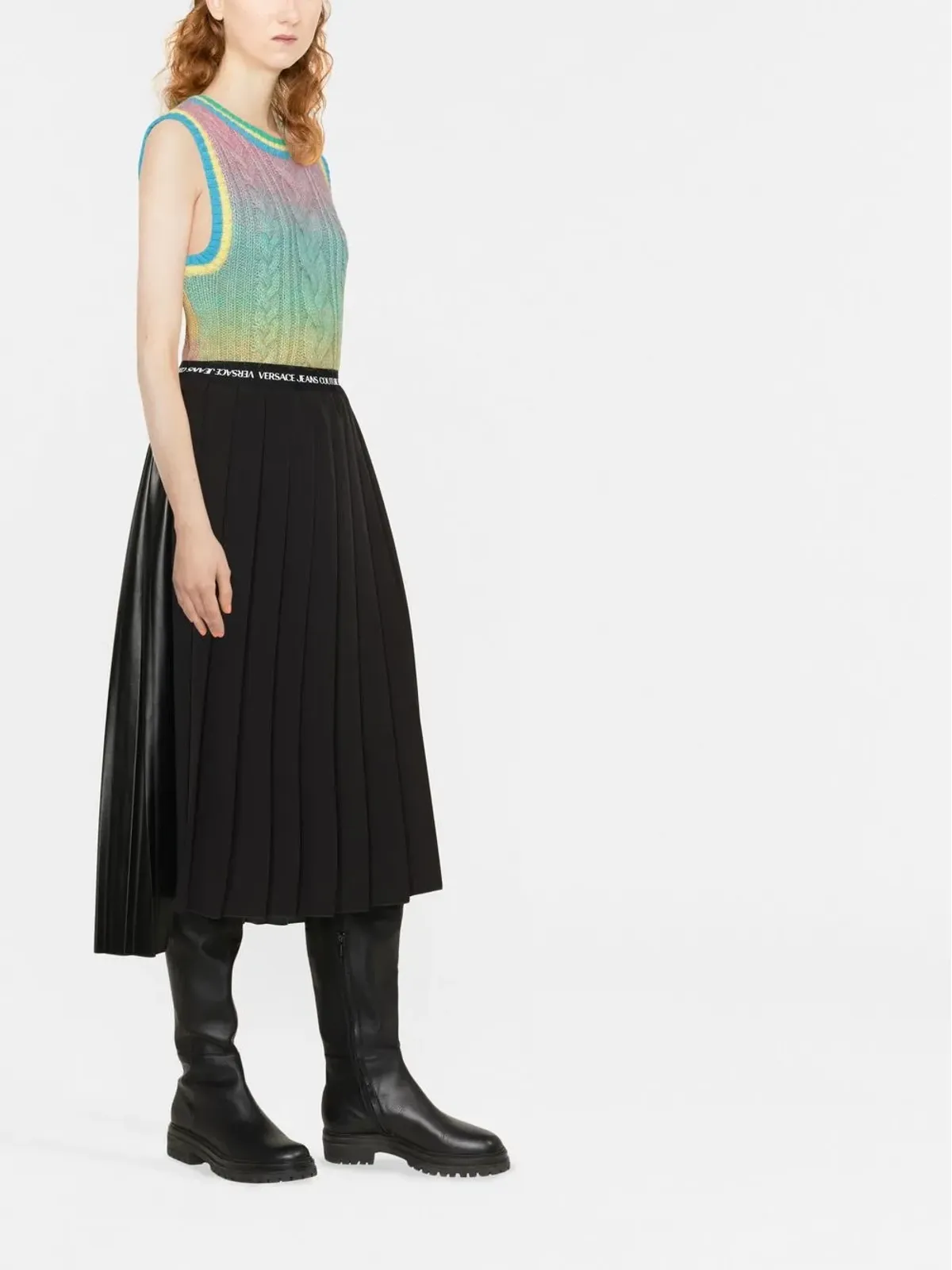 Versace Jeans Couture プリーツアシンメトリースカート - 画像4