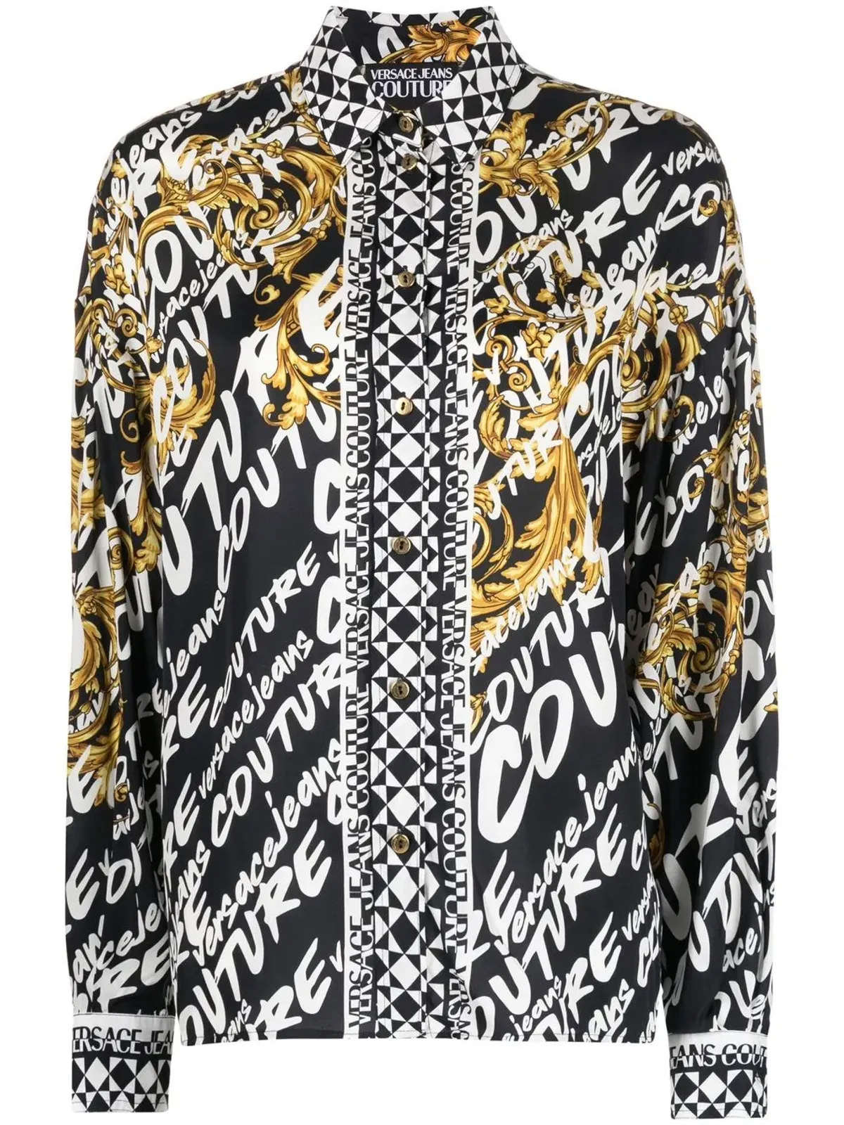 Versace Jeans Couture ブラッシュド ロゴプリント ロングスリーブ シャツ - 画像1