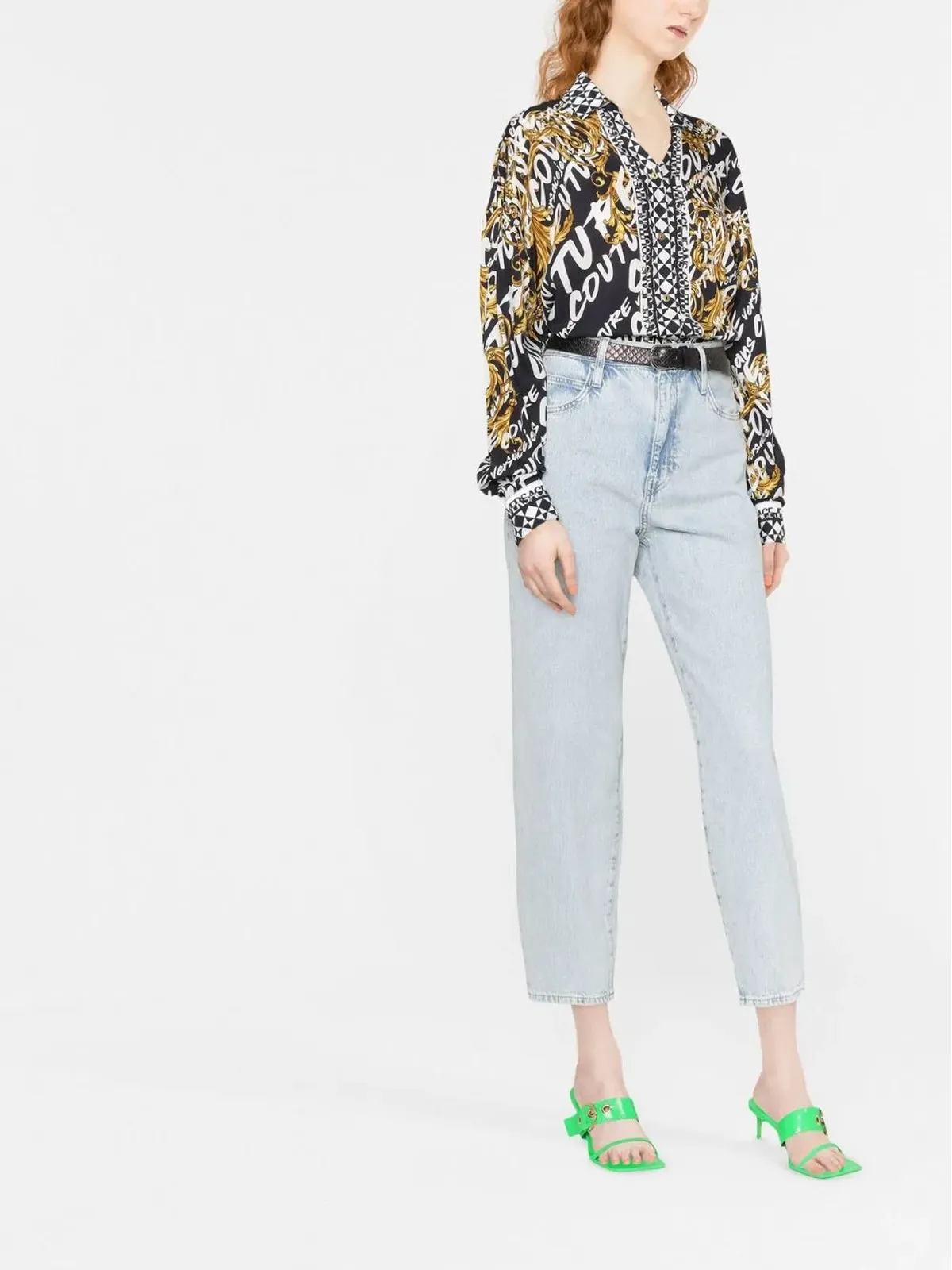 Versace Jeans Couture ブラッシュド ロゴプリント ロングスリーブ シャツ - 画像2