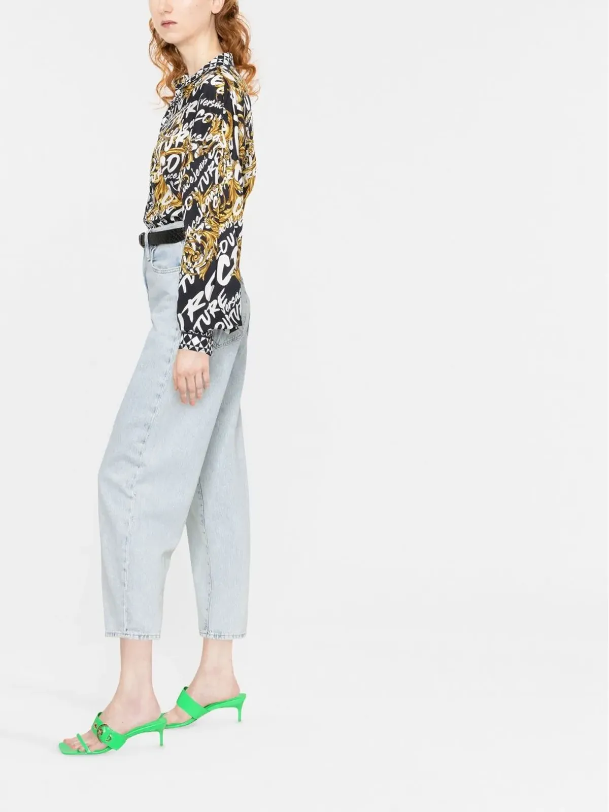 Versace Jeans Couture ブラッシュド ロゴプリント ロングスリーブ シャツ - 画像3