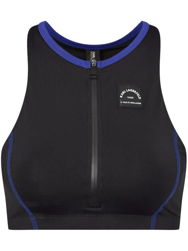 Karl Lagerfeld Karl Lagerfeld スポーティーロゴジッパー付きスイムトップの商品画像