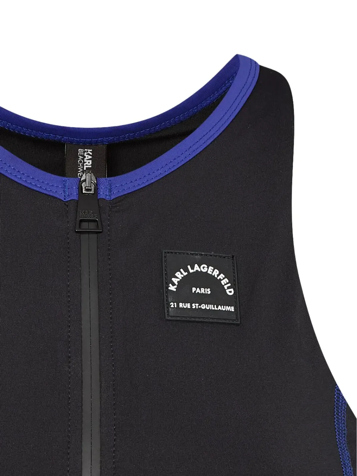 Karl Lagerfeld スポーティーロゴジッパー付きスイムトップ - 画像2