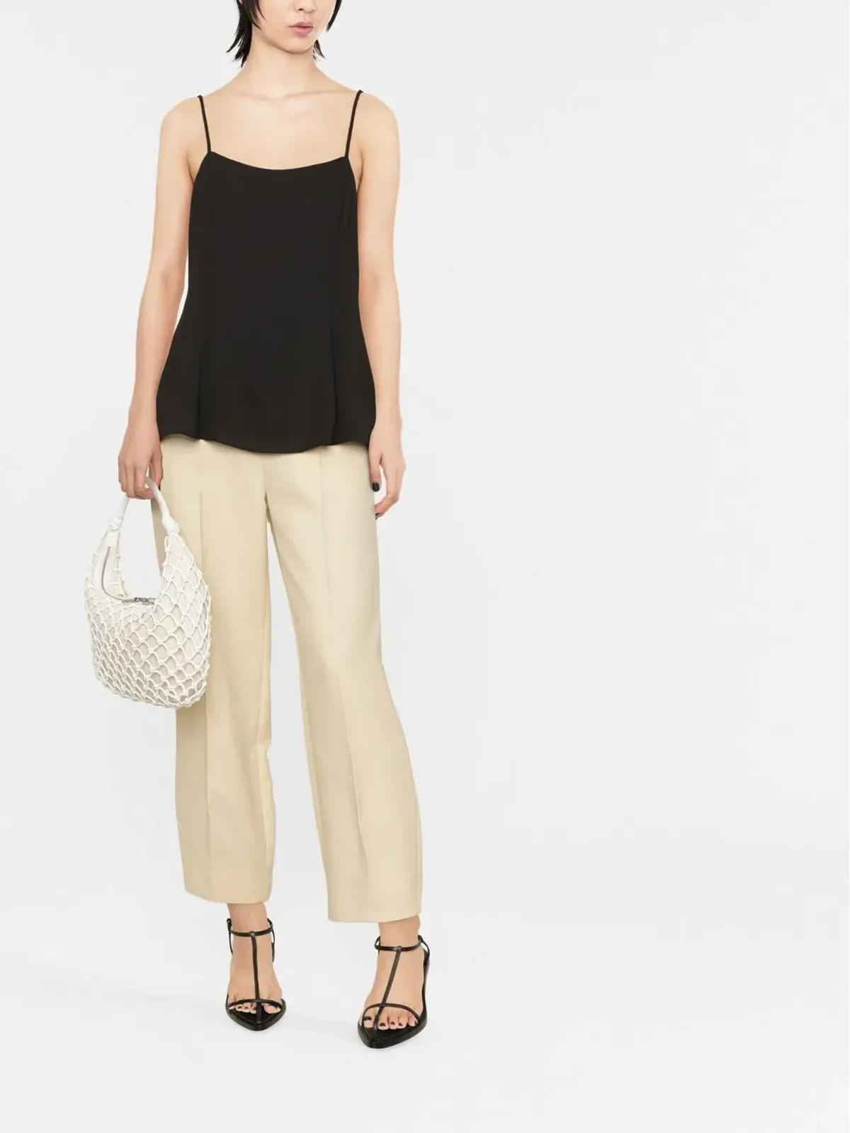 Theory flared braided-strap tank top - Black - 画像2