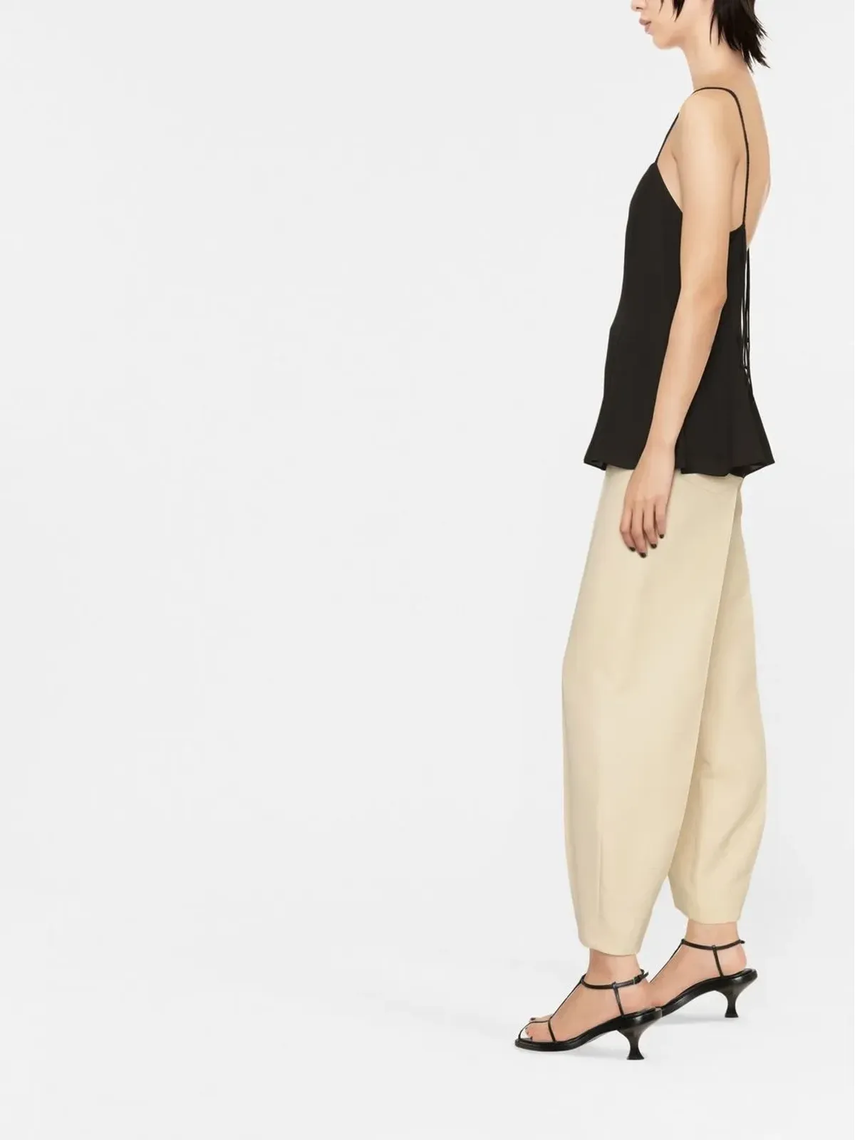Theory flared braided-strap tank top - Black - 画像3