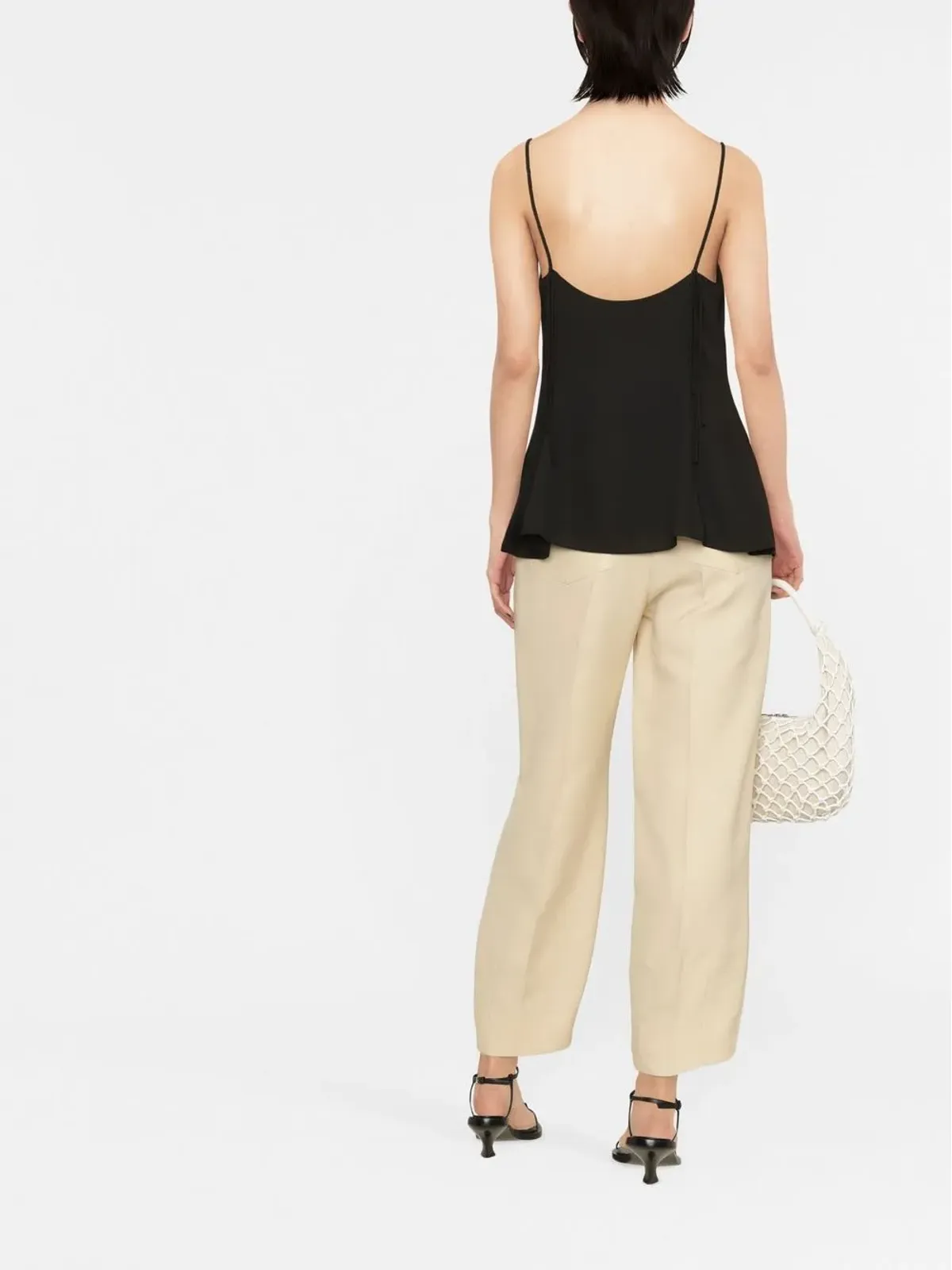 Theory flared braided-strap tank top - Black - 画像4
