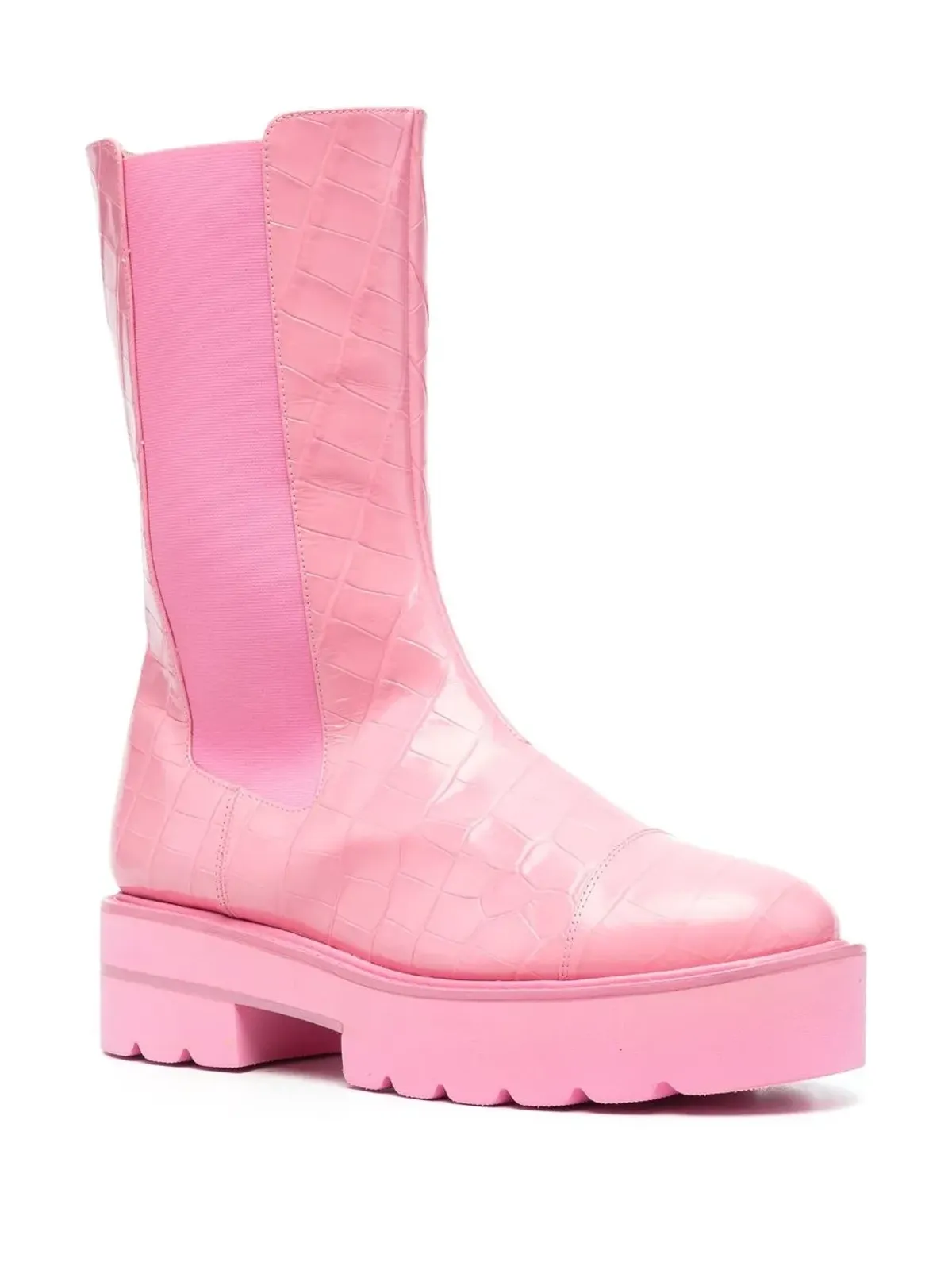 Stuart Weitzman クロコダイルエフェクトレザー ブーツ - 画像2