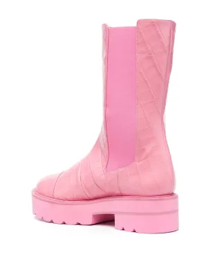 Stuart Weitzman クロコダイルエフェクトレザー ブーツ - サムネイル3