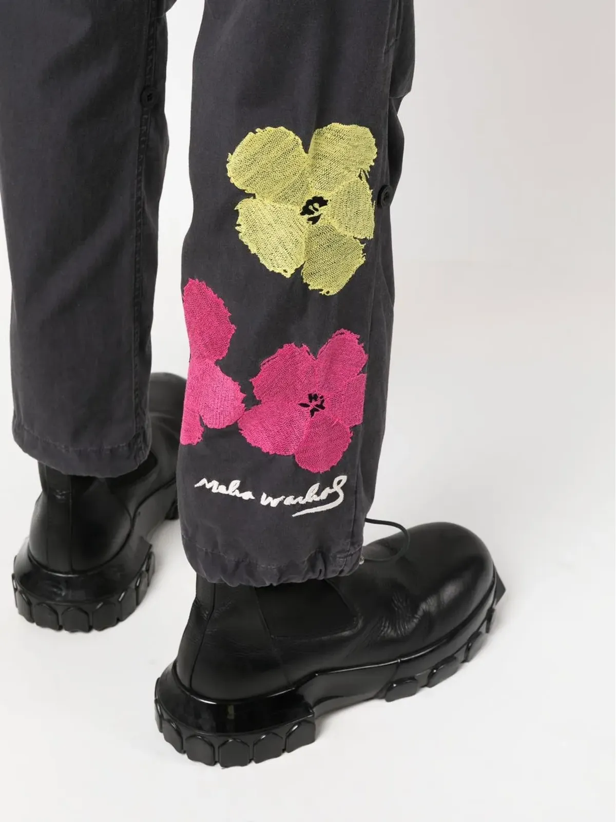 Maharishi 花柄プリント スリムフィットパンツ - ブラック - 画像5