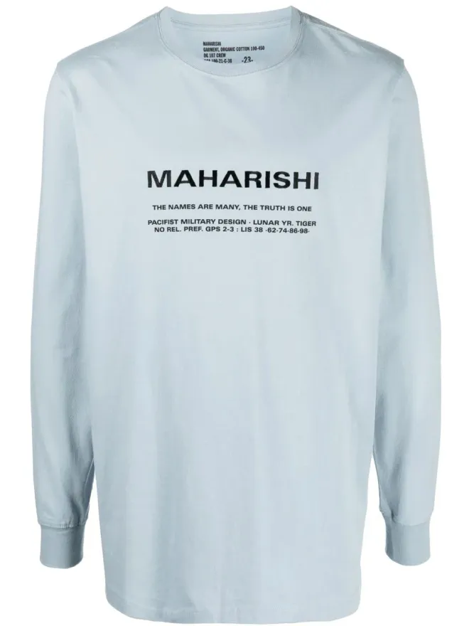 Maharishi Maharishi ロゴプリント長袖Tシャツ - ブルーの商品画像