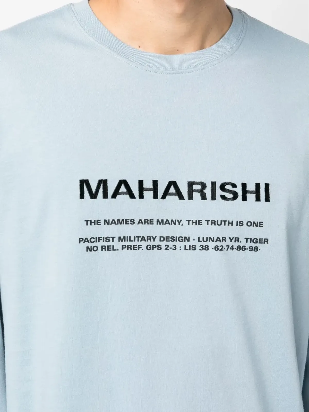 Maharishi ロゴプリント長袖Tシャツ - ブルー - 画像5