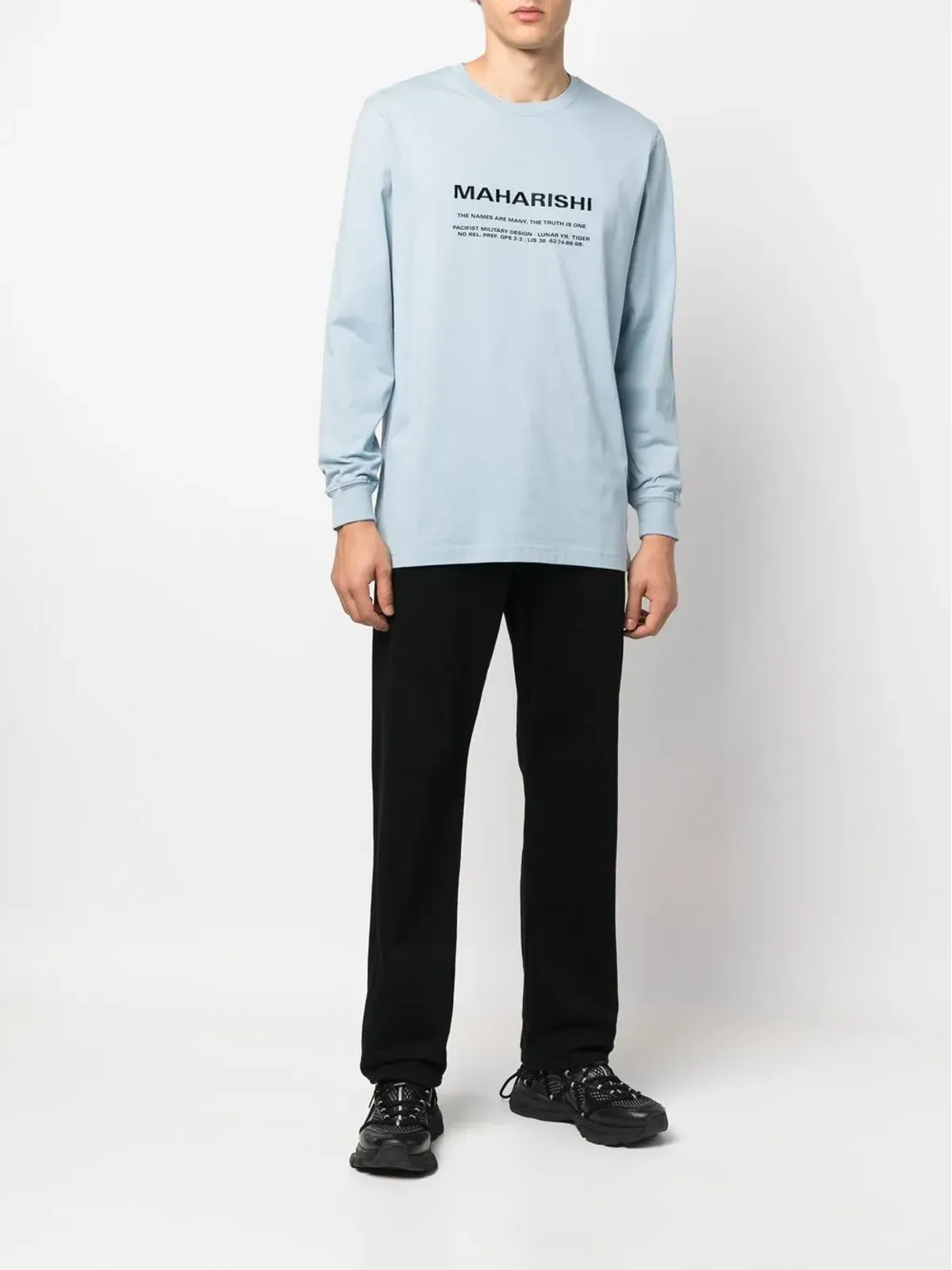 Maharishi ロゴプリント長袖Tシャツ - ブルー - 画像2