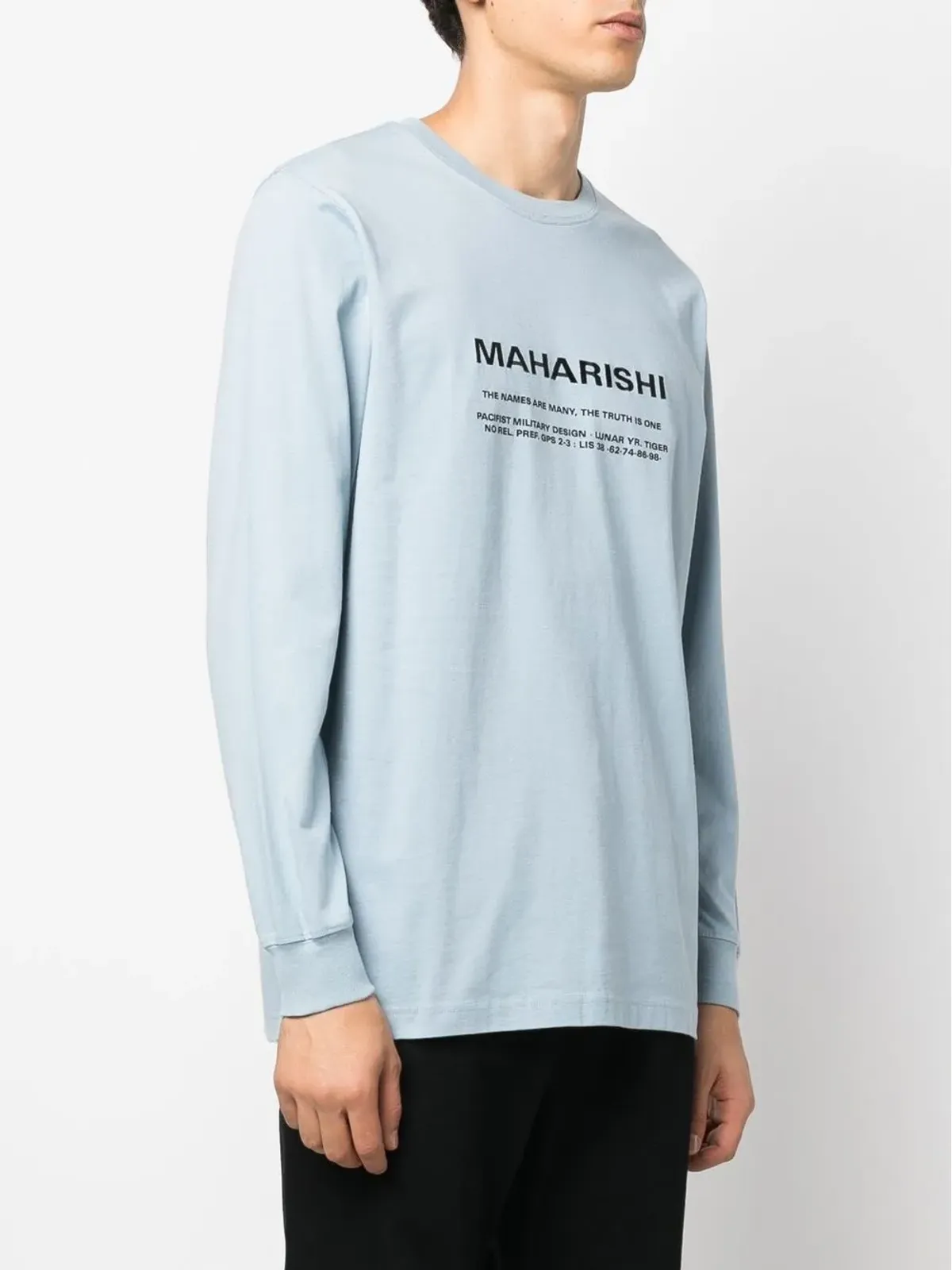 Maharishi ロゴプリント長袖Tシャツ - ブルー - 画像3