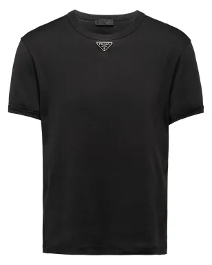 Prada トライアングルロゴ コットン Tシャツ - サムネイル1