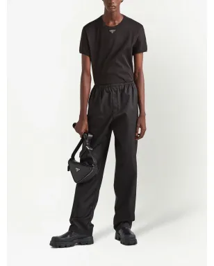Prada トライアングルロゴ コットン Tシャツ - サムネイル2