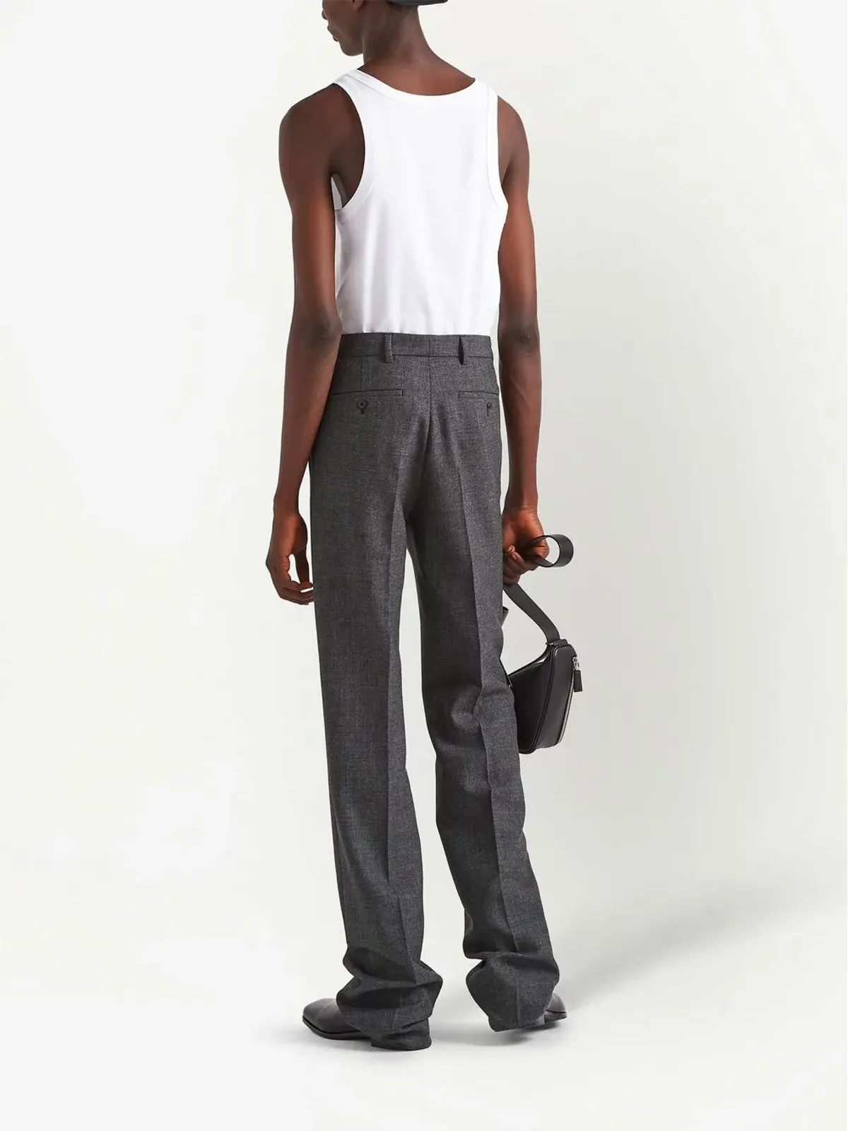 Prada トライアングルロゴ コットンタンクトップ（ホワイト） - 画像3