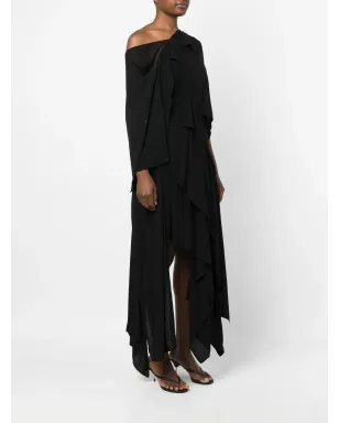 Yohji Yamamoto アシンメトリック コットンブレンド ドレス - サムネイル3