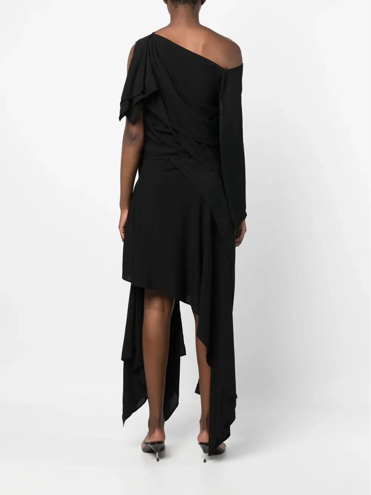 Yohji Yamamoto アシンメトリック コットンブレンド ドレス - 画像4