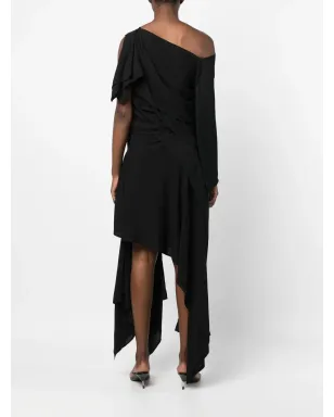 Yohji Yamamoto アシンメトリック コットンブレンド ドレス - サムネイル4