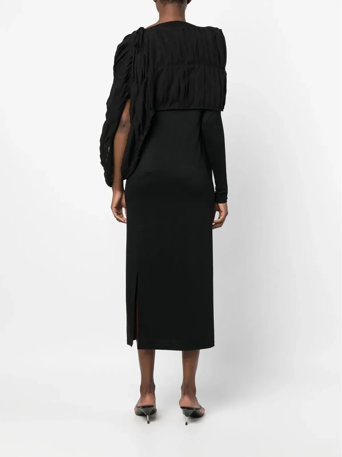 Yohji Yamamoto ウールとコットンのドレス - 画像4