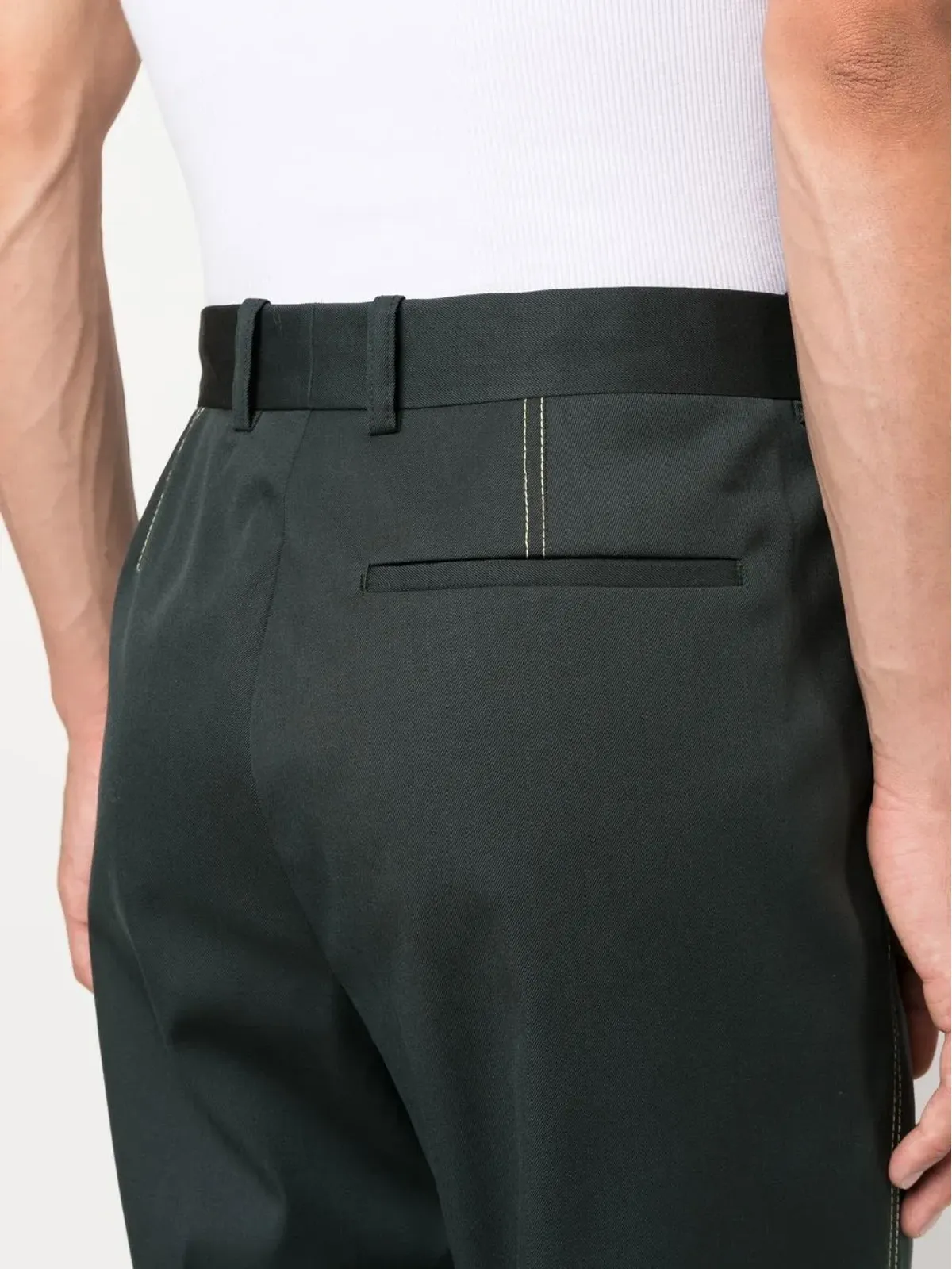 OAMC コントラストステッチ入りストレートレッグパンツ - グリーン - 画像5