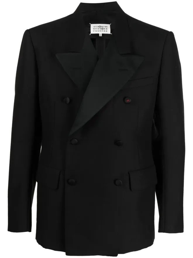 Maison Margiela Maison Margiela ダブルブレスト モヘア ブレザー ブラックの商品画像