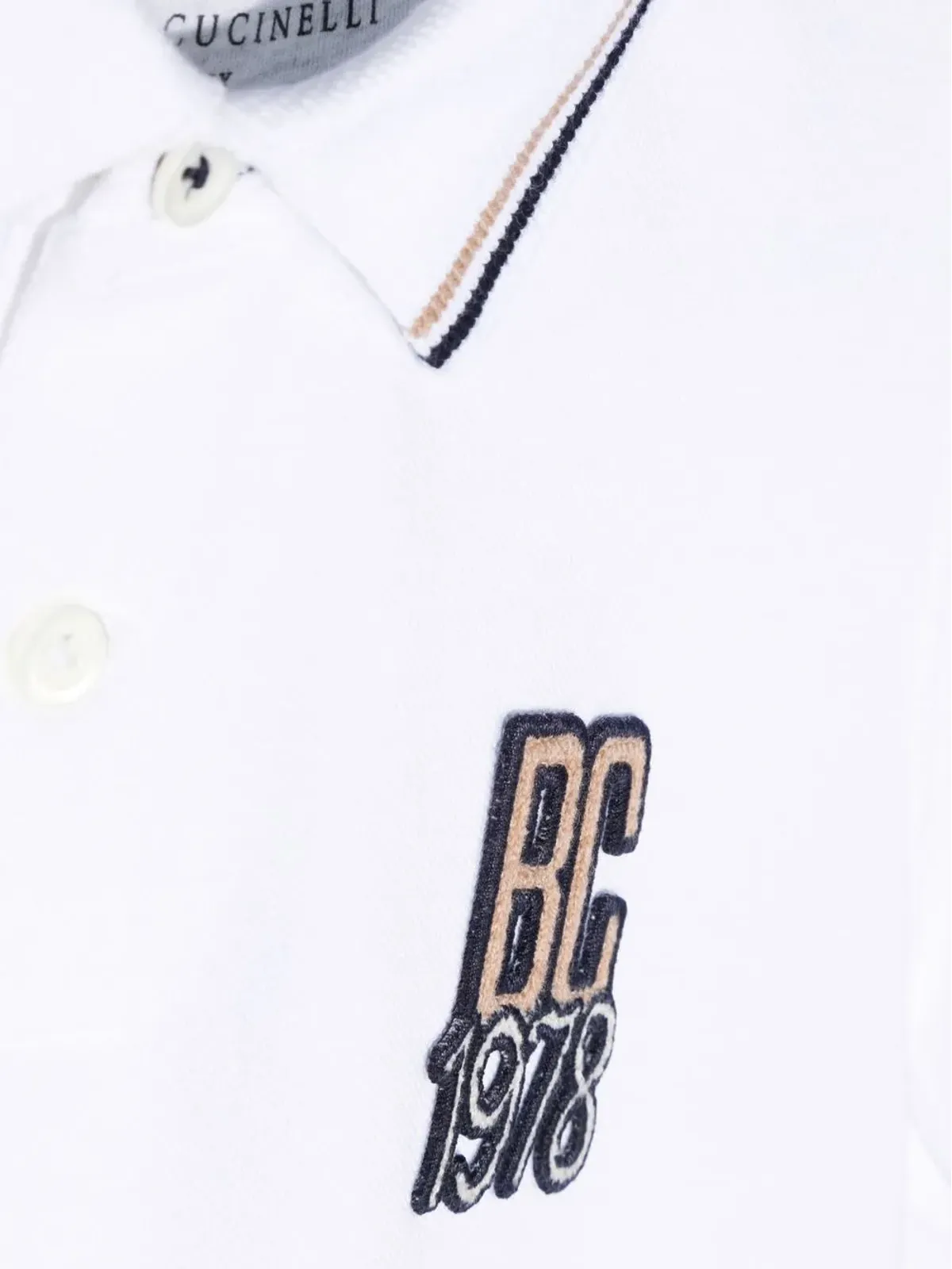 Brunello Cucinelli Kids ロゴ刺繍コットンポロシャツ - 画像3