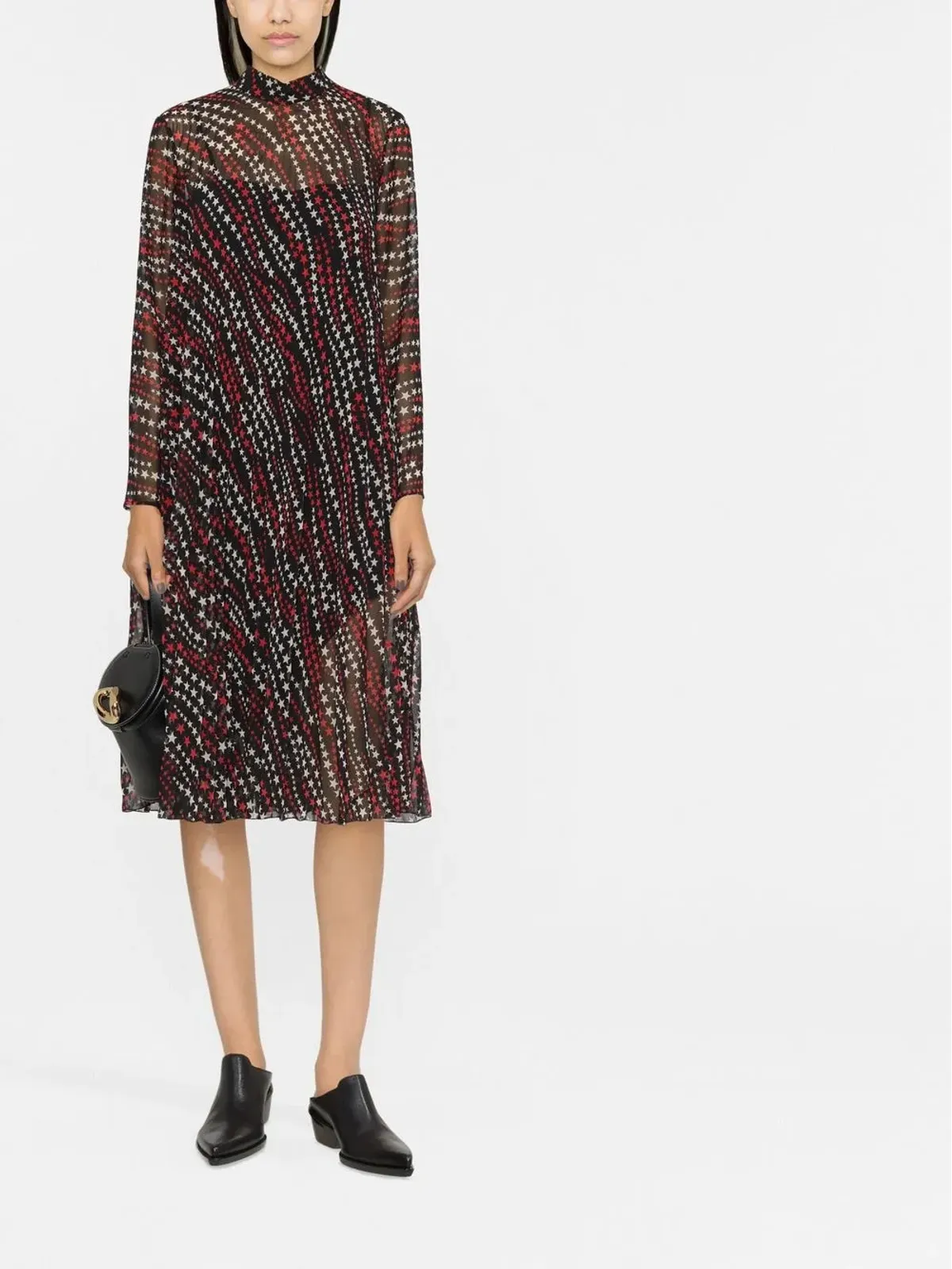 RED Valentino 星柄プリーツドレス - 画像2